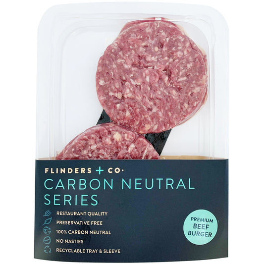 Flinders and Co Carbon Neutral Chuck Brisket Blend Grass Fed Beef Burger | Harris Farm Online