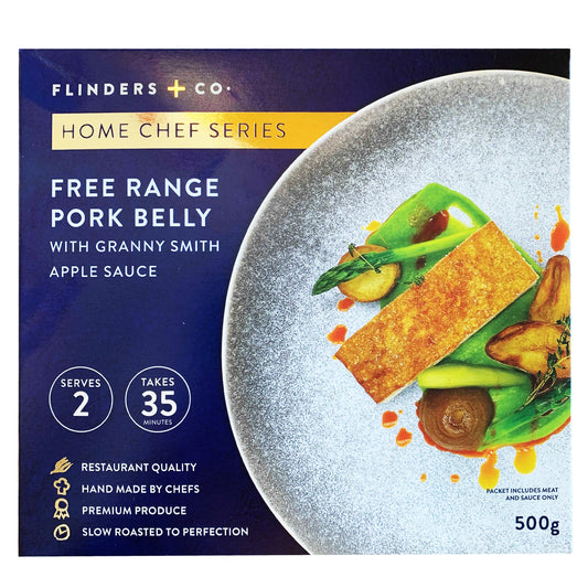 Flinders And Co Free Range Pork Belly With Granny Smith Apple Sauce | Harris Farm Online