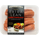 Peppercorn Extra Lean Beef Chipolatas 450g