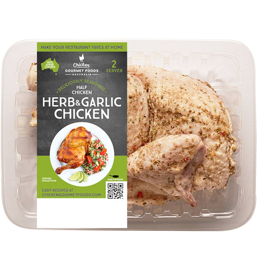 Chicken Gourmet Foods Herb and Garlic Half Chicken | Harris Farm Online