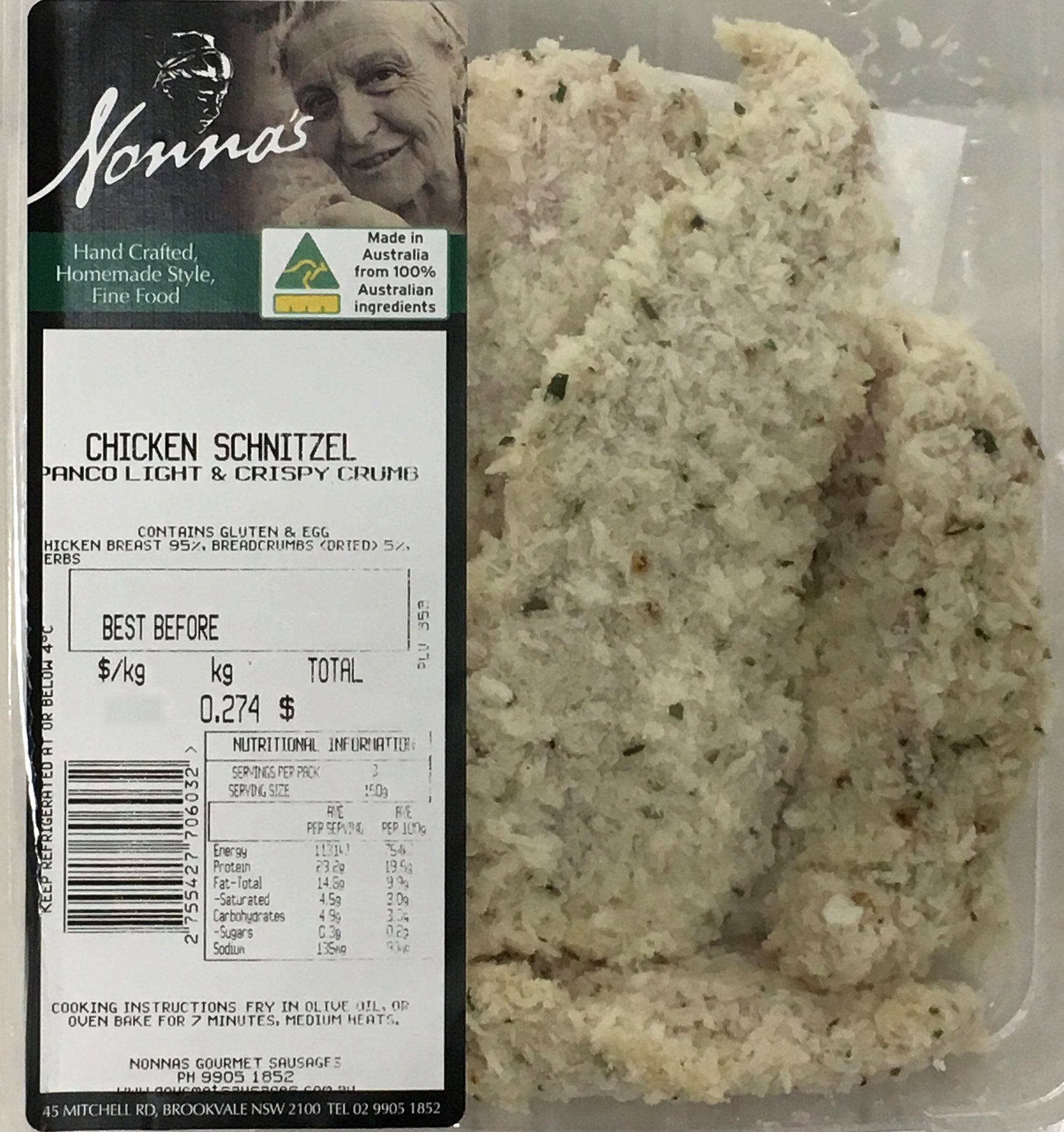 Nonna's Chicken Schnitzel - Panko Light & Crispy Crumb | Harris Farm Online
