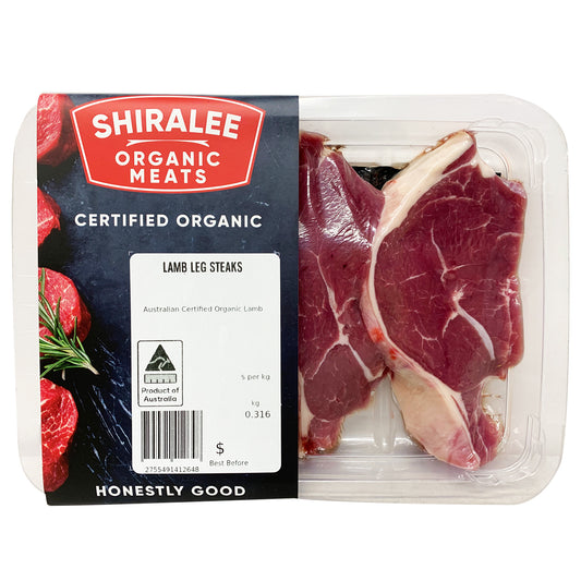 Lamb - Leg Steaks - Organic (3 pieces, 220-420g) Shiralee