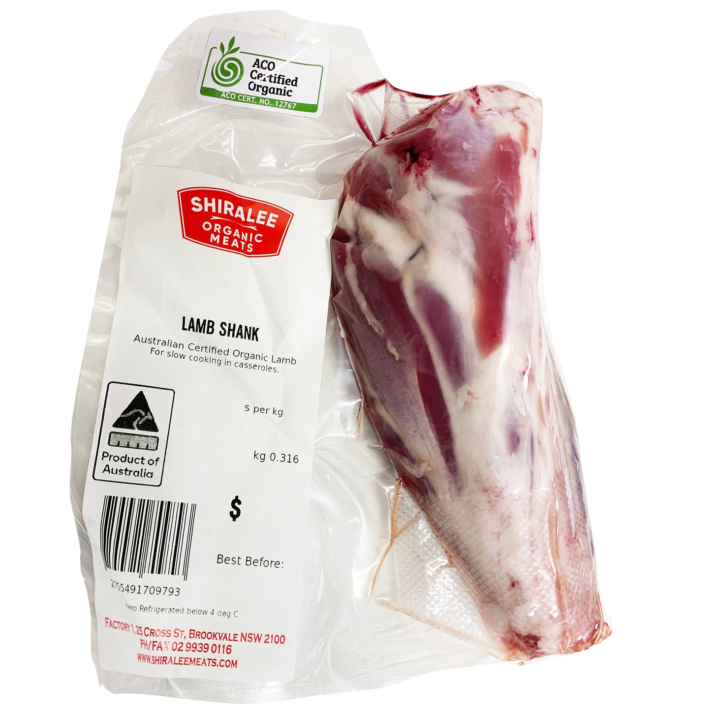 Shiralee Organic Lamb Shank 250-350g