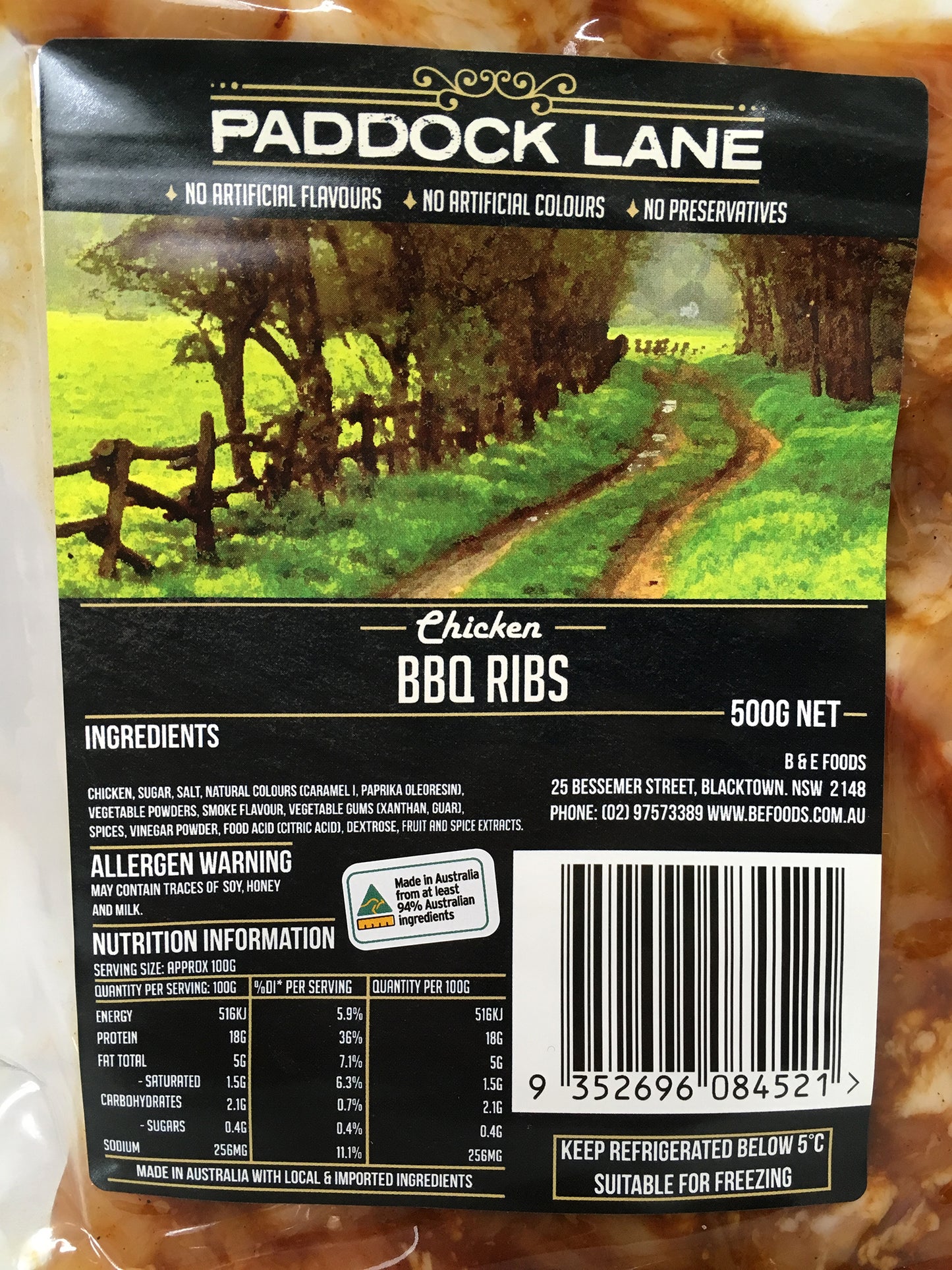 Chicken - BBQ Ribs (500g) Paddock Lane