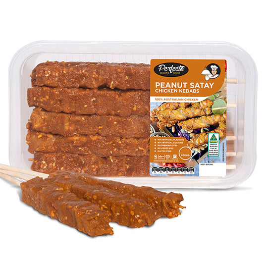 Perfecto Peanut Satay Chicken Kebabs 400g