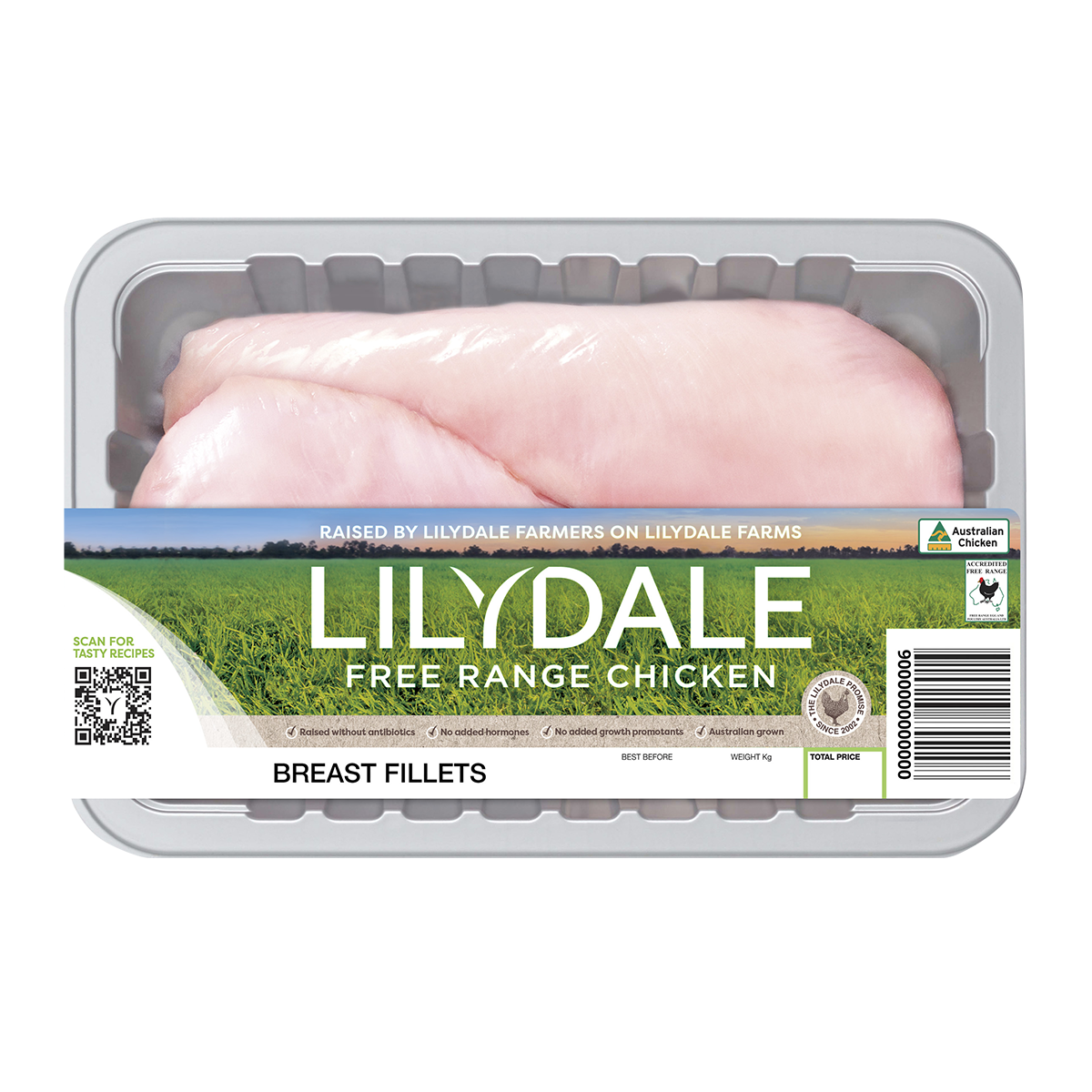 Lilydale Free Range Chicken Breast Fillets 600-800g