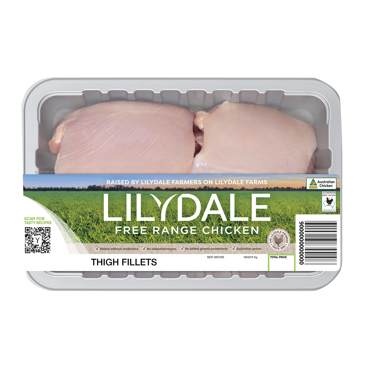Lilydale Free Range Chicken Thigh Fillets 600-800g
