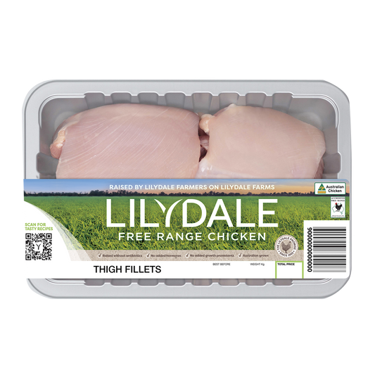 Lilydale Free Range Chicken Thigh Fillets 600-800g