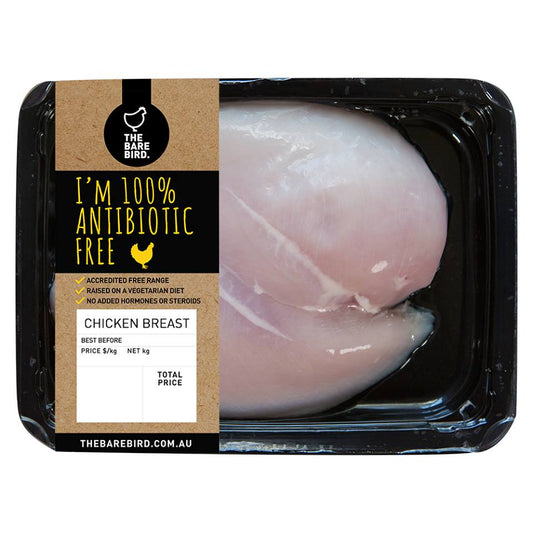 The Bare Bird Antibiotic Free Chicken Breasts 400-600g