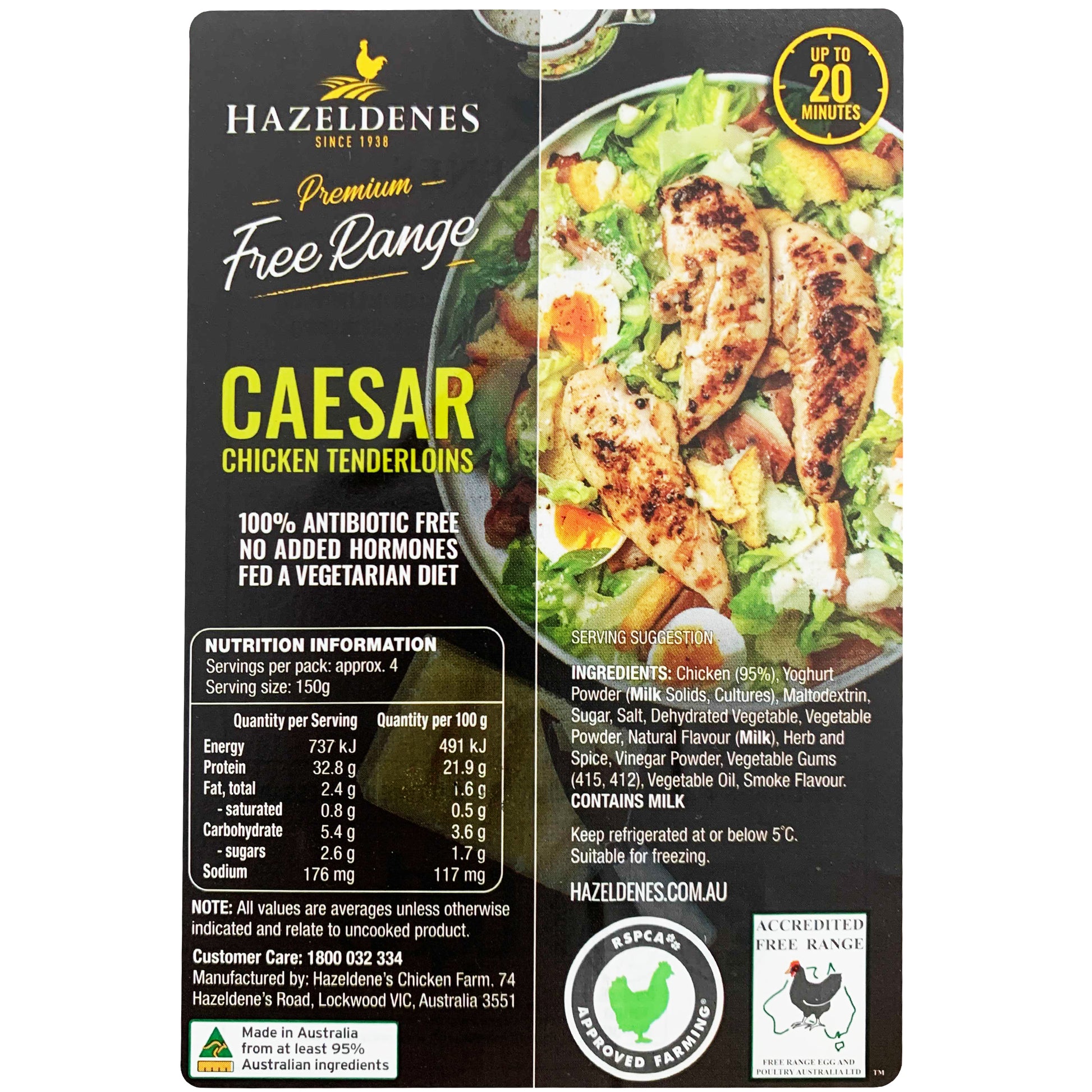 Hazeldenes Free Range Chicken Tenderloin Caesar