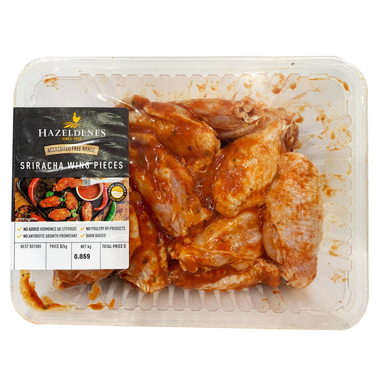 Hazeldenes Free Range Sriracha Chicken Wings 800g-1.1kg