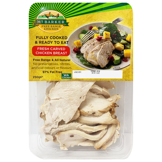 Mt Barker Fully Cooked and Ready to Eat Carved Chicken Breast 250g