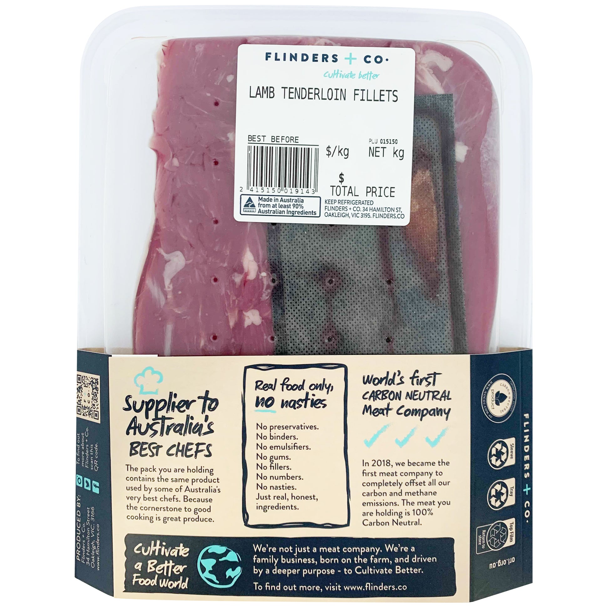 Flinders and Co Carbon Neutral Lamb Tenderloin Fillets | Harris Farm Online 