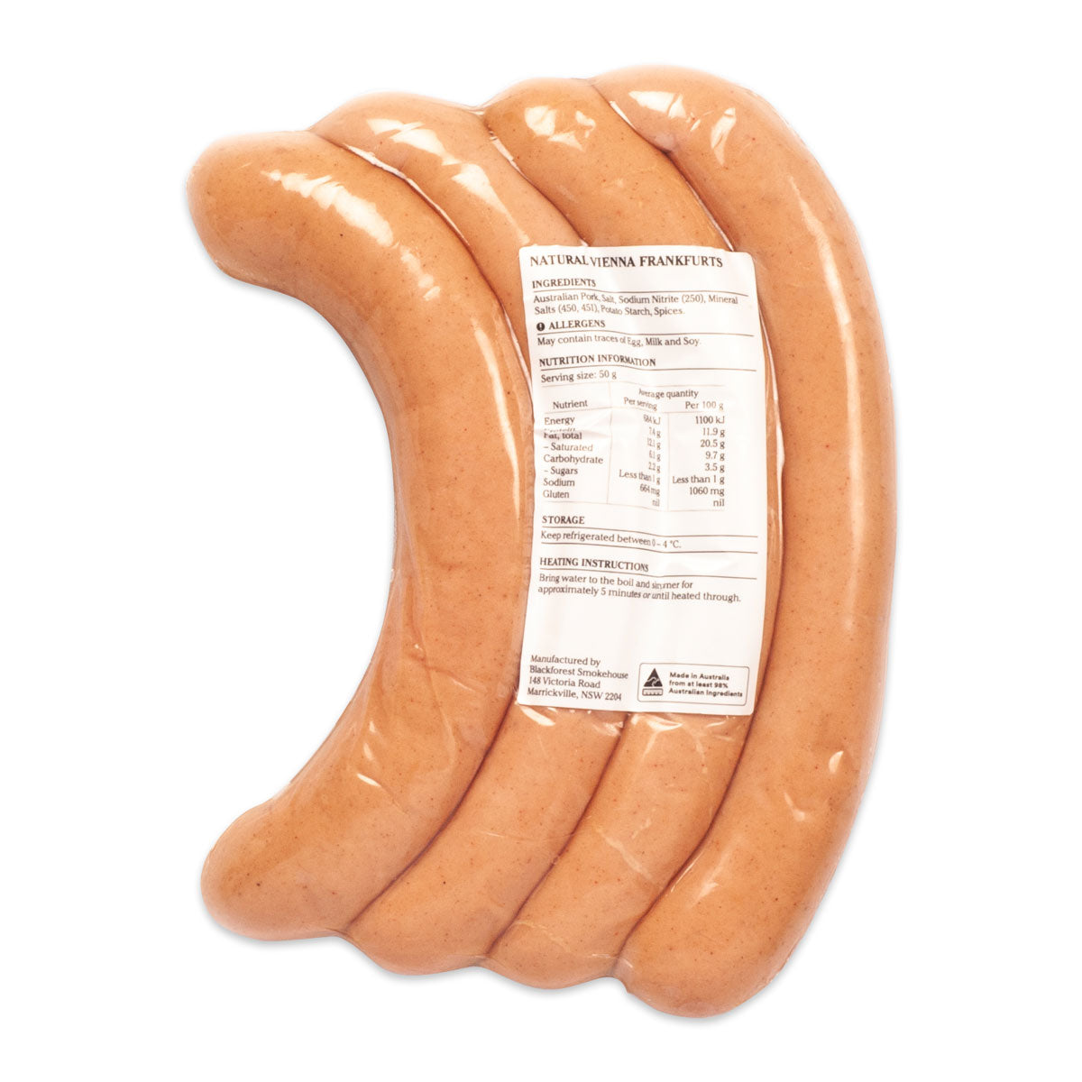 Black Forest Estate Natural Vienna Frankfurts 340g | Harris Farm Online