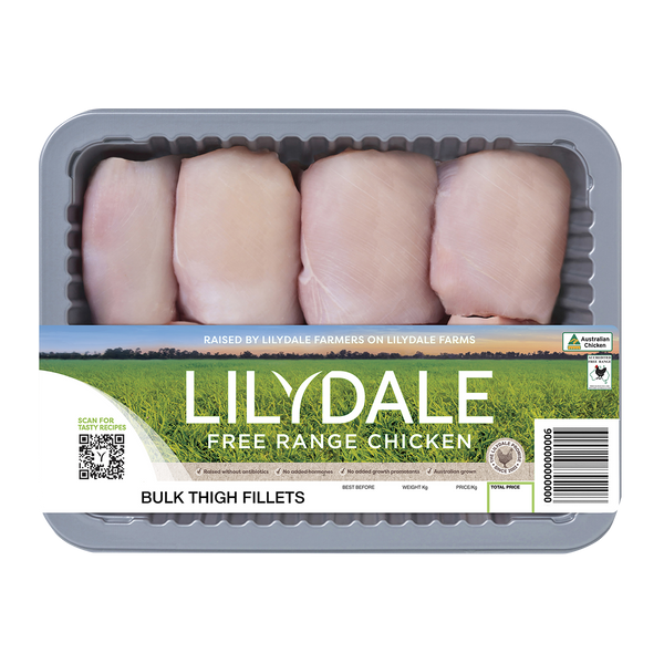 Lilydale Free Range Chicken Thigh Fillets 800g-1.2kg