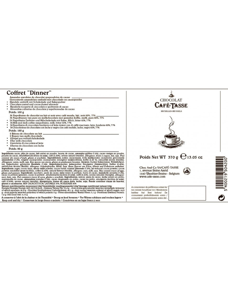 Cafe' Tasse Chocolates in Wooden Dinner Selection | Harris Farm Online