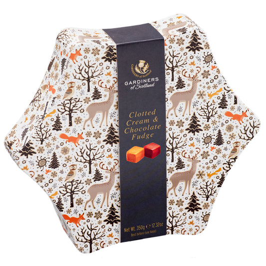 Gardiners of Scotland Clotted and Cream Chocolate Fudge Star Tin | Harris Farm Online