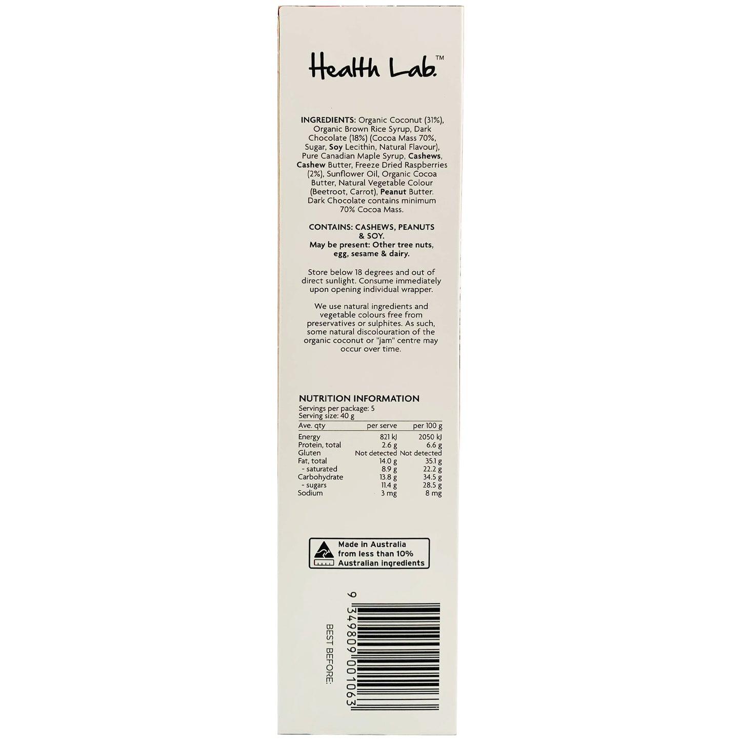 Health Lab Plant Based 70% Dark Choc Lamington Jam Balls | Harris Farm Online