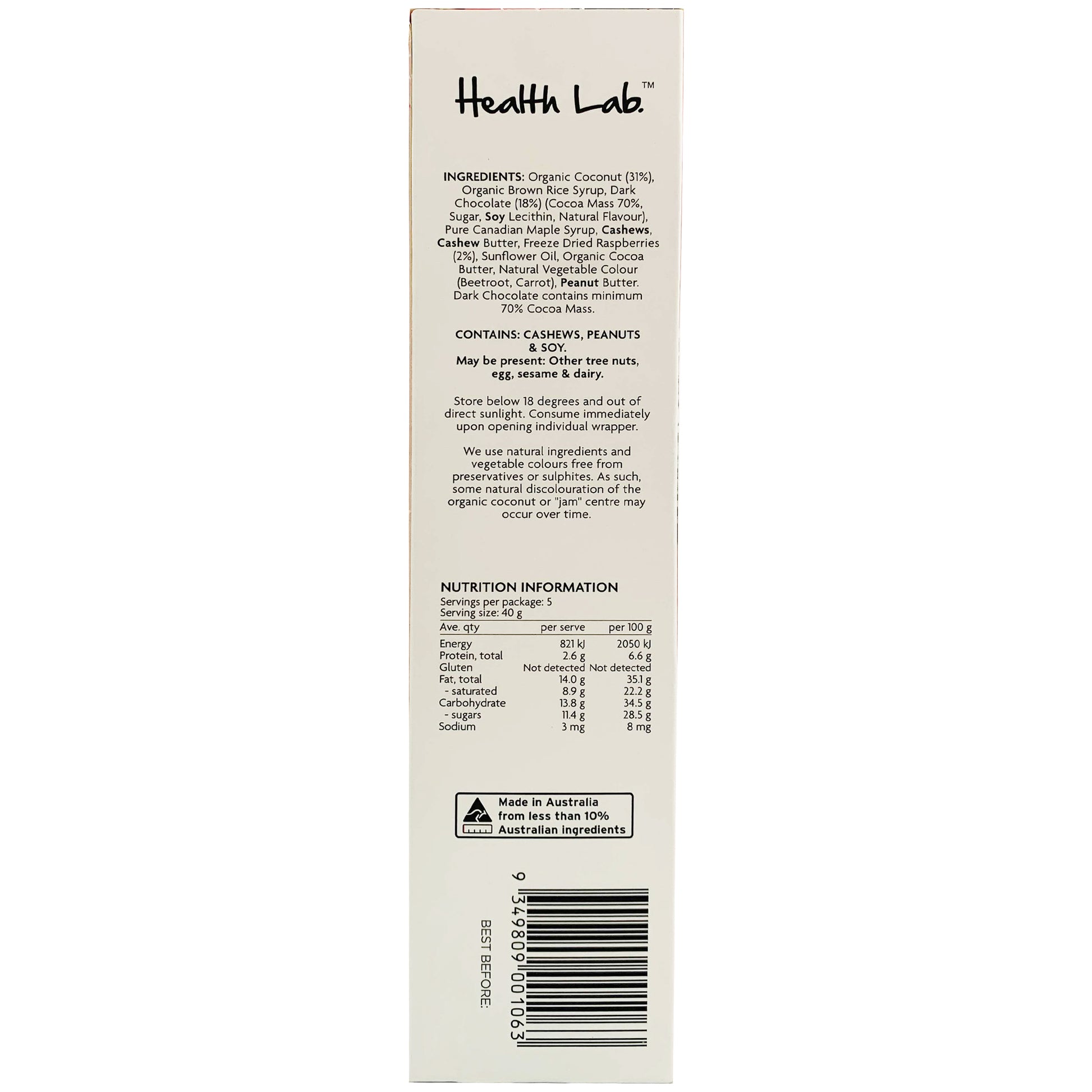 Health Lab Plant Based 70% Dark Choc Lamington Jam Balls | Harris Farm Online
