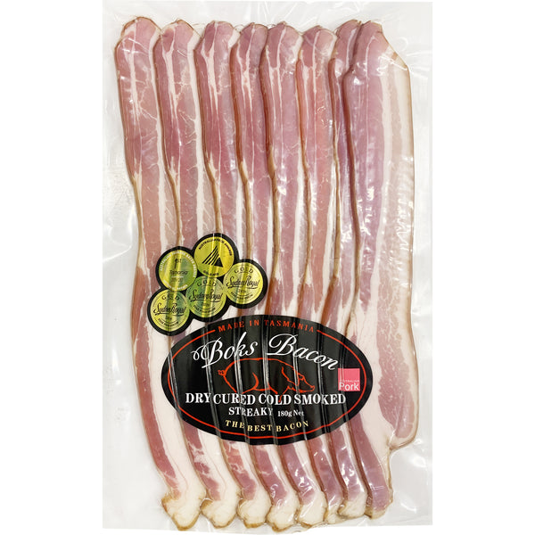 Boks Dry Cured Cold Smoked Streaky Bacon | Harris Farm Online