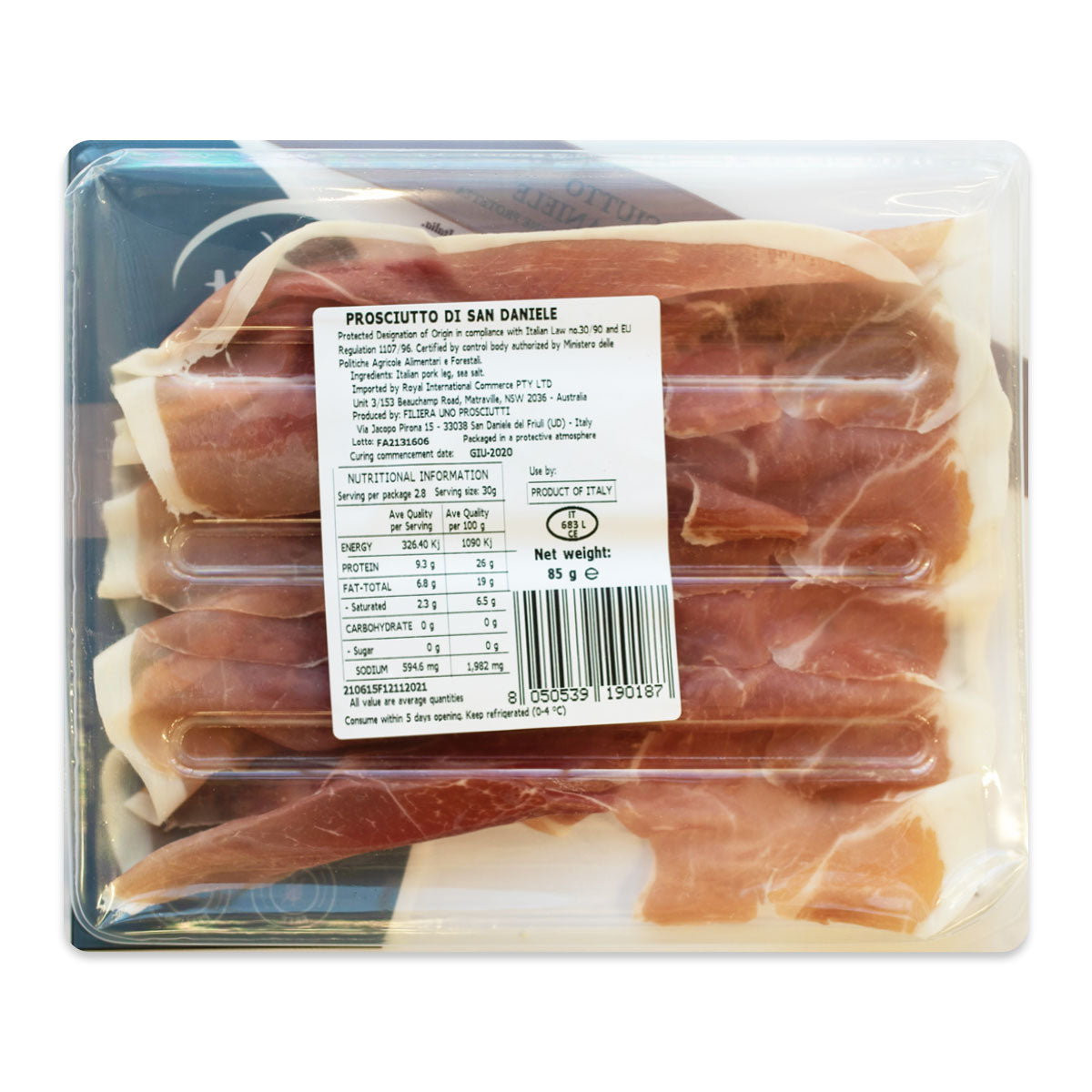 Tidbit Foods Prosciutto Di San Daniele 85g | Harris Farm Online