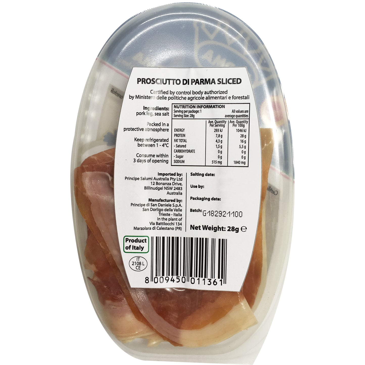 Parma Prosciutto Di Parma Sliced 28g