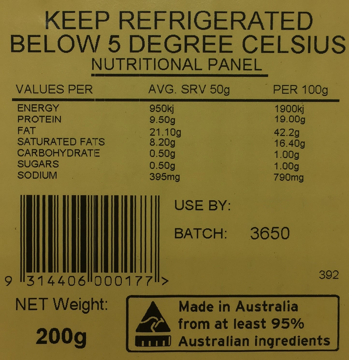 Deli - Pancetta Stesa (200g) B.B Products