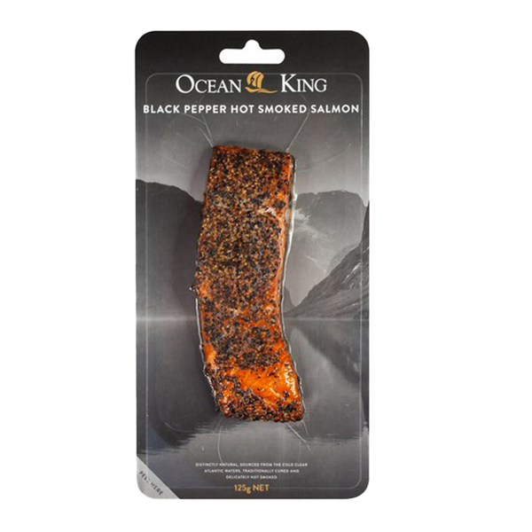 Ocean King Natural Hot Smoked Salmon Pepper 125g