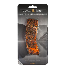 Ocean King Natural Hot Smoked Salmon Pepper 125g