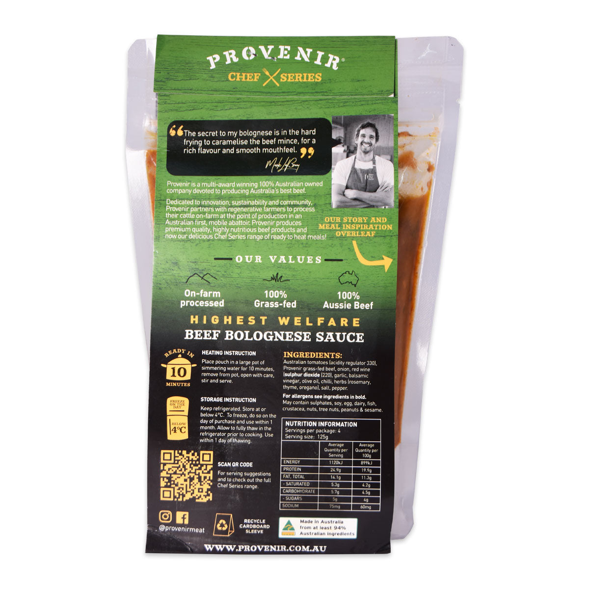 Provenir Beef Bolognese Sauce 500g