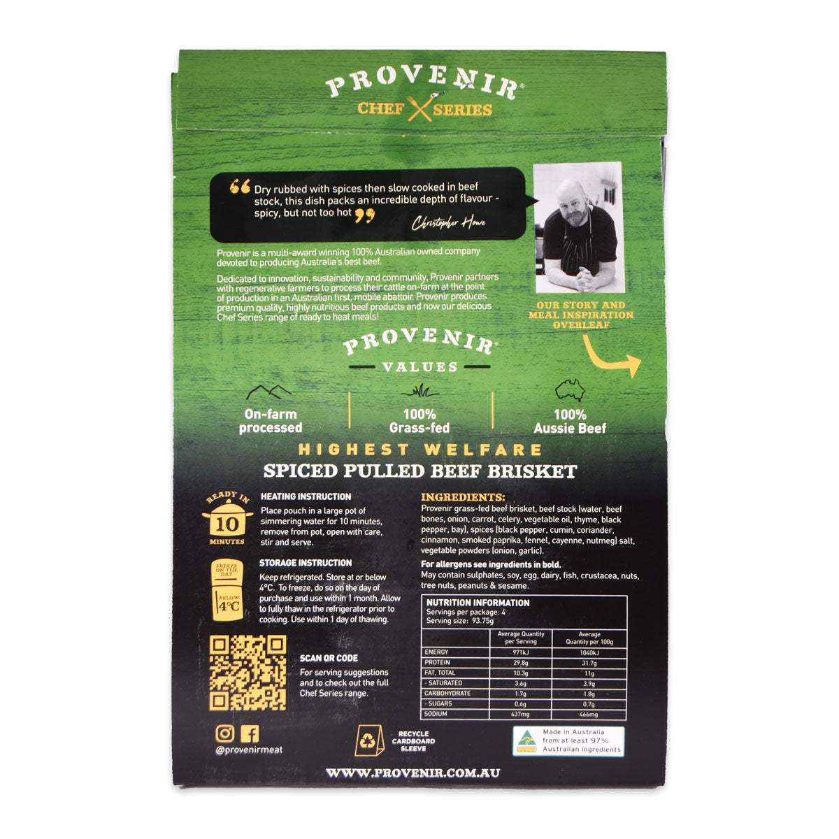 Provenir Spiced Pulled Beef Brisket 375g | Harris Farm Online