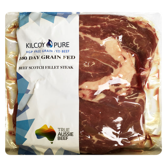 Beef - Scotch Fillet Steak - 100 Day Grain Fed (500g) Kilcoy Pure