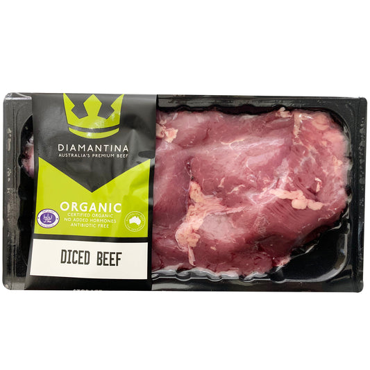 Beef - Diced - Organic (380-480g) Diamantina