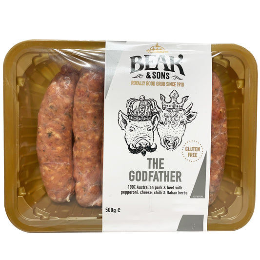 Sausages - Pork & Beef - The Godfather (6 sausages, 450g) Beak & Sons