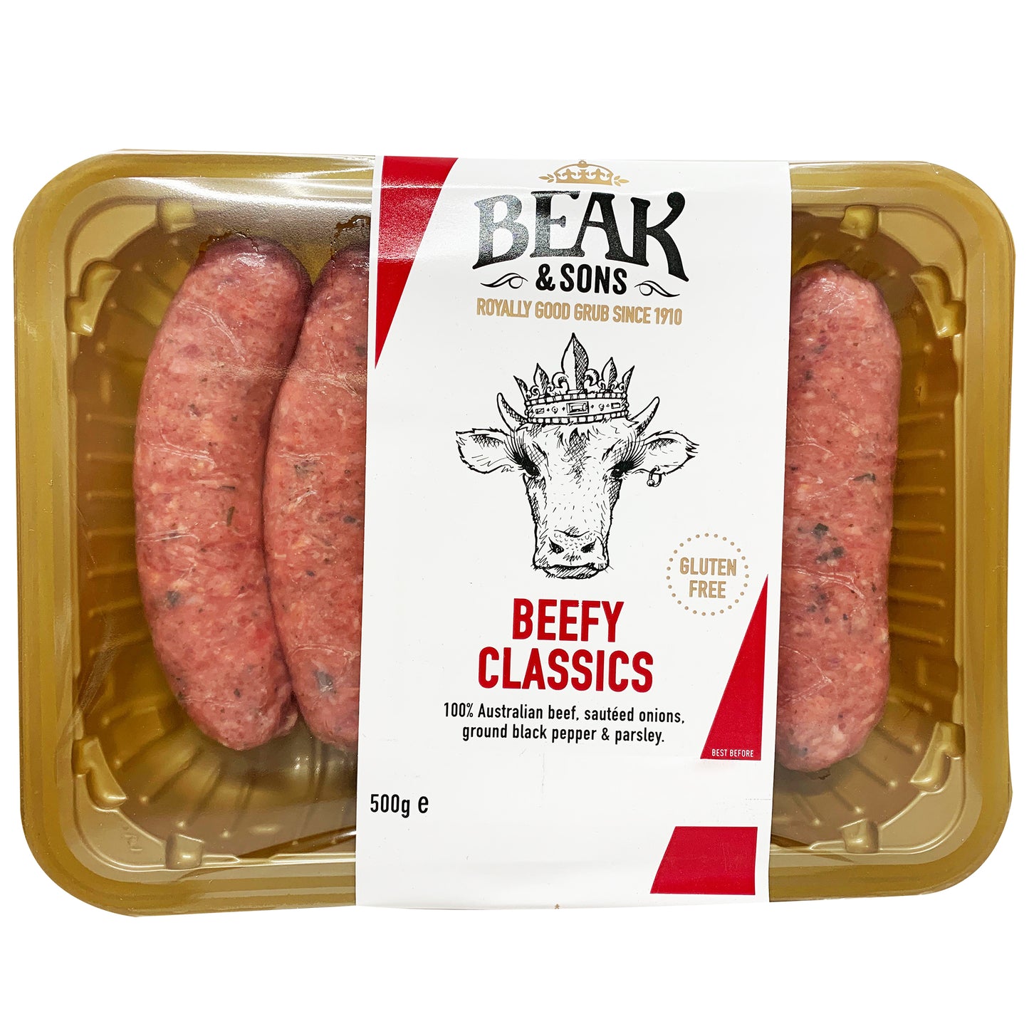 Beak and Sons Classic Beefy Sausages 500g