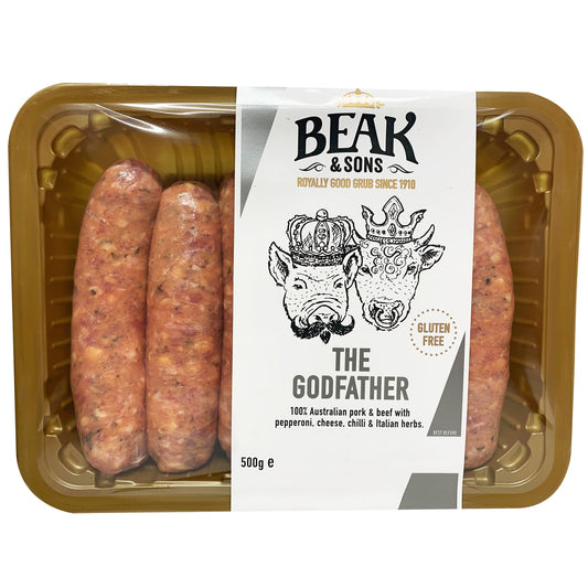 Beak and Sons The Godfather Pork and Beef Sausages 500g