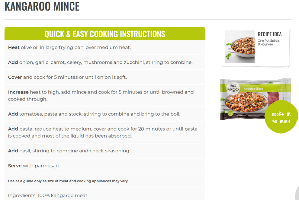 K-Roo Kangaroo Mince 1kg | Harris Farm Markets