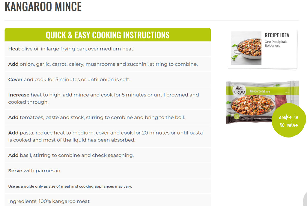 Buy KRoo Kangaroo Mince from Harris Farm Online. Harris Farm Markets