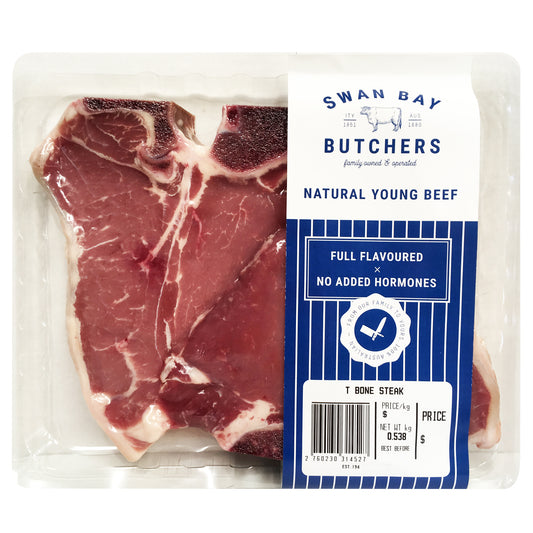 Swan Bay Butchers Beef T Bone Steaks 400-600g