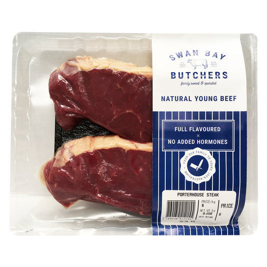 Swan Bay Butcher Beef Porterhouse Steaks 300-500g