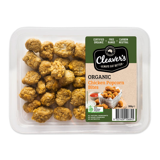 Cleaver's Organic Chicken Popcorn Bites 300g | Harris Farm Online