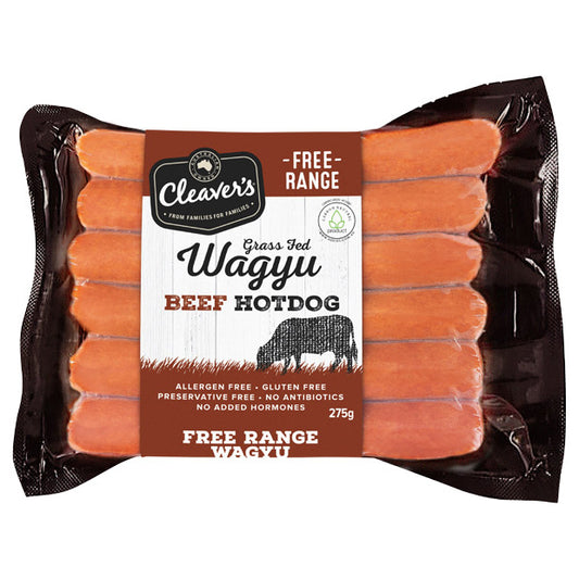 Beef - Grass Fed Wagyu Hotdog (6 sausages, 275g) Cleavers