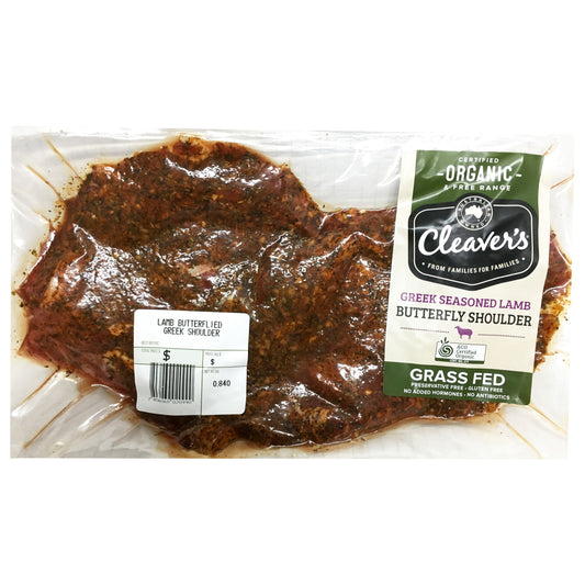 Lamb - Butterfly Shoulder - Greek Seasoned - Organic (650-950g) Cleavers