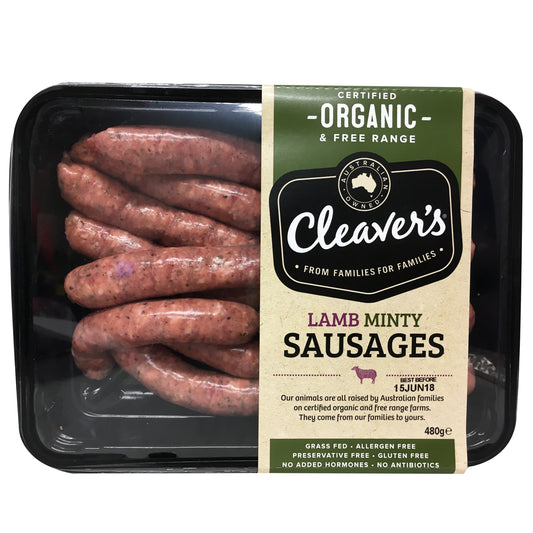 Lamb - Minty Sausages - Organic (480g) Cleavers