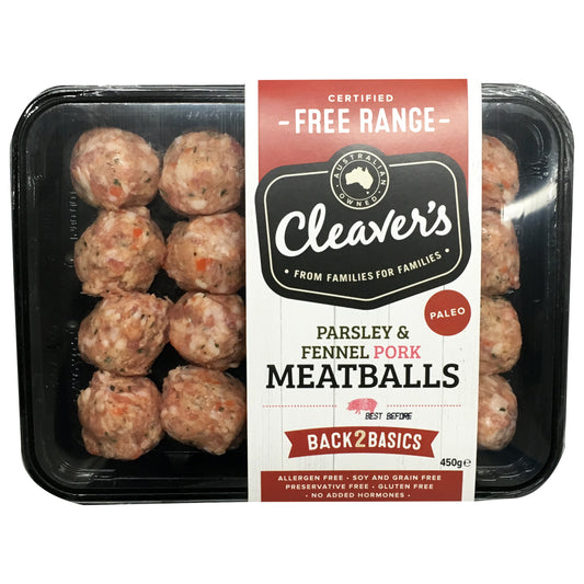 Pork - Meatballs - Parsley & Fennel (450g) Cleavers