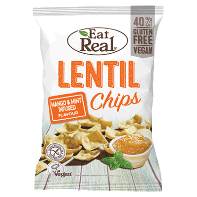 Eat Real Vegan Lentil Chips Mango and Mint Infused 113g