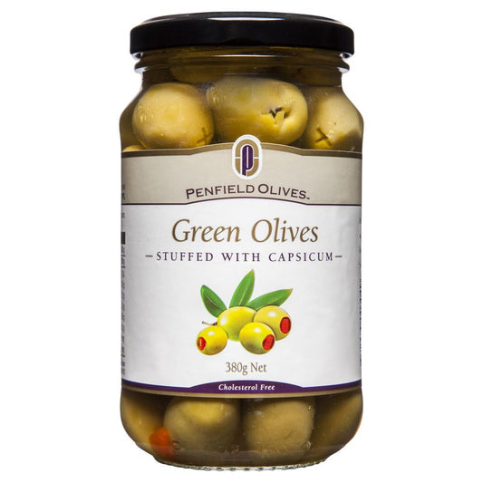 Penfield Olives Green Stuffed W' Capsicum 380g , Grocery-Antipasti - HFM, Harris Farm Markets
 - 1