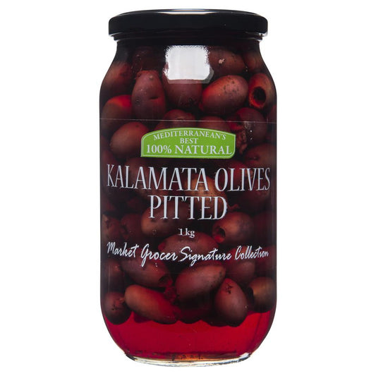 Market Grocer Kalamata Olives Pitted 1kg , Grocery-Antipasti - HFM, Harris Farm Markets
 - 1