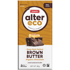 Alter Eco Organic 70% Chocolate Deep Dark Salted Brown Butter  | Harris Farm Online