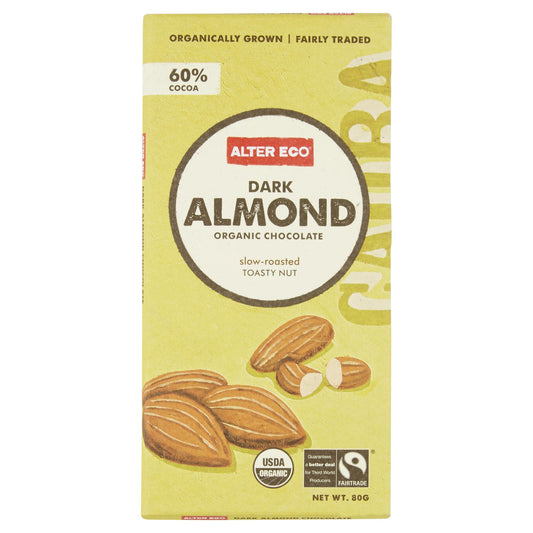 Alter Eco Dark Chocolate Almond 80g , Grocery-Confection - HFM, Harris Farm Markets
 - 1
